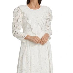 En Saison - long sleeve eyelet midi dress - NWT - medium